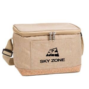 Custom Naturalist Cooler Bag with Cork Bottom with Company Logo - Personalized Bulk Corporate Gift
