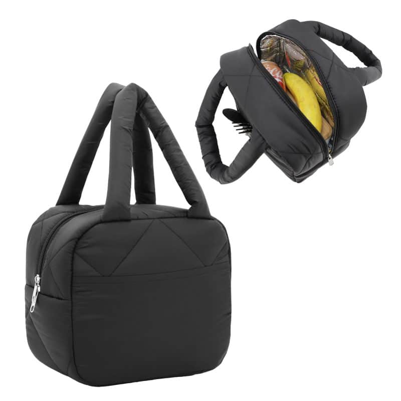 Custom Veranda Quilted Nylon Lunch Bag with Company Logo - Personalized Bulk Corporate Gift - 1
