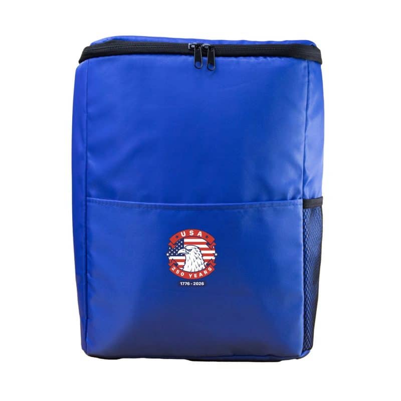 Custom Patriotic Cooler Backpack with Company Logo - Personalized Bulk Corporate Gift - 3