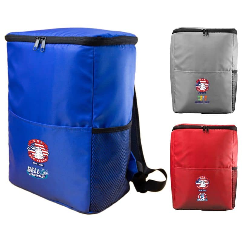 Custom Patriotic Cooler Backpack with Company Logo - Personalized Bulk Corporate Gift