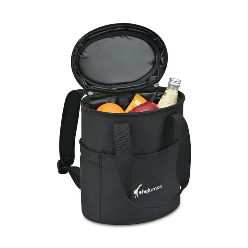 Custom Aviana™ Rowan Recycled Nylon Tote Pack Cooler - Aware™ - Black with Company Logo - Personalized Bulk Corporate Gift - 2