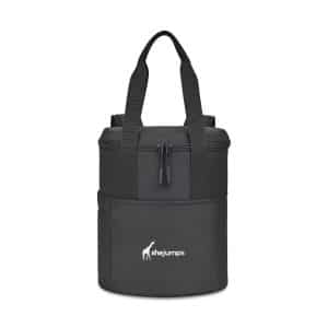 Custom Aviana™ Rowan Recycled Nylon Tote Pack Cooler - Aware™ - Black with Company Logo - Personalized Bulk Corporate Gift