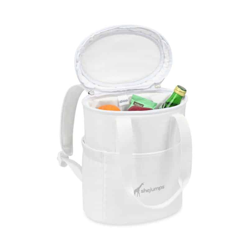 Custom Aviana™ Rowan Recycled Nylon Tote Pack Cooler - Aware™ - Marshmallow with Company Logo - Personalized Bulk Corporate Gift - 2