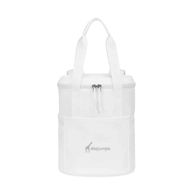 Custom Aviana™ Rowan Recycled Nylon Tote Pack Cooler - Aware™ - Marshmallow with Company Logo - Personalized Bulk Corporate Gift