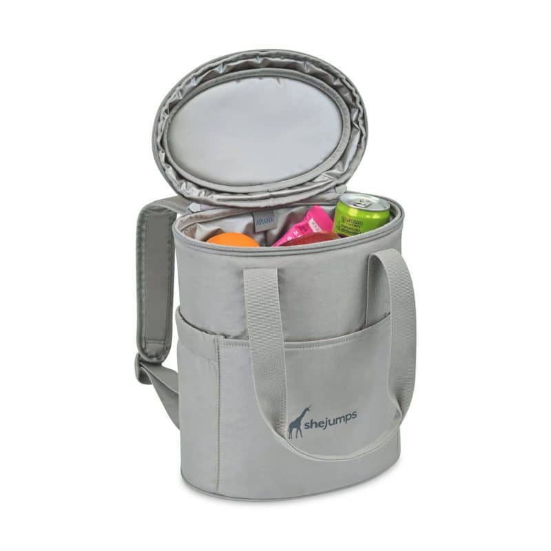 Custom Aviana™ Rowan Recycled Nylon Tote Pack Cooler - Aware™ - Taupe with Company Logo - Personalized Bulk Corporate Gift - 2