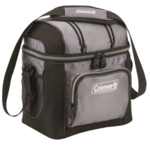 Custom Coleman 9-Can Soft-Sided Cooler w/Plastic Liner - Gray with Company Logo - Personalized Bulk Corporate Gift