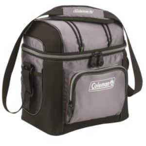 Custom Coleman 9-Can Soft-Sided Cooler w/Plastic Liner - Gray with Company Logo - Personalized Bulk Corporate Gift