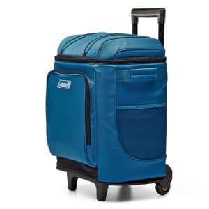 Custom Coleman Chiller 42-Can Wheeled Soft Cooler - Deep Ocean with Company Logo - Personalized Bulk Corporate Gift