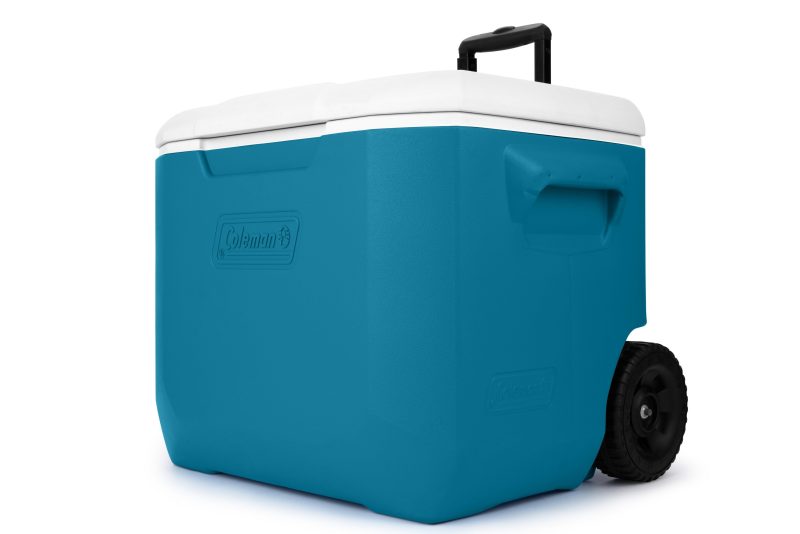 Custom Coleman Chiller™ 60-Quart Wheeled Cooler Deep Ocean with Company Logo - Personalized Bulk Corporate Gift