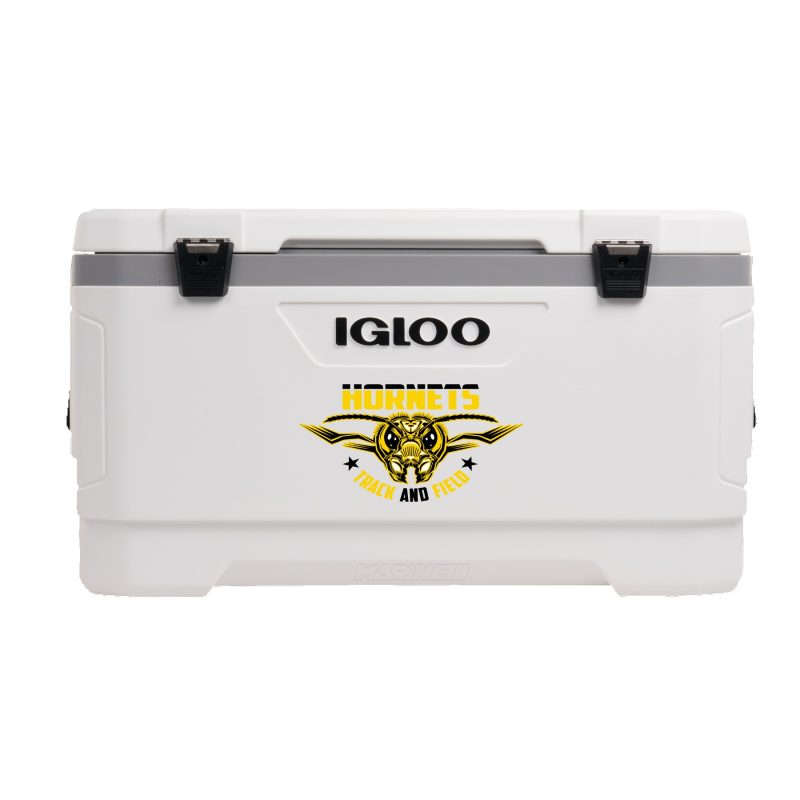 Custom 100 QT. Igloo® Latitude Marine Ultra Cooler (White/Moonscape Gray) with Company Logo - Personalized Bulk Corporate Gift
