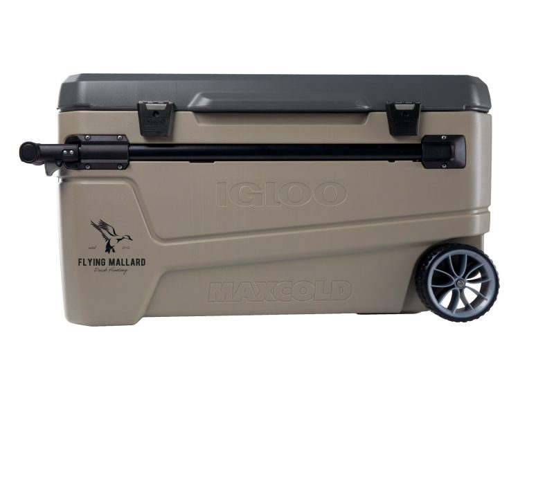 Custom 110 Qt. Igloo® Sportsman Sunset Glide Cooler (Sandstone/Carbonite) with Company Logo - Personalized Bulk Corporate Gift - 1