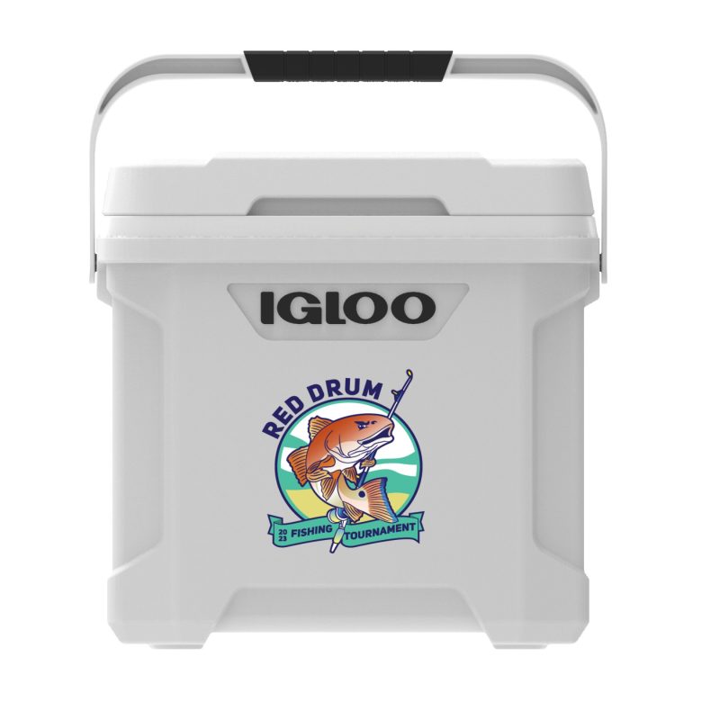 Custom 30 Qt. Igloo® Latitude Marine Ultra Cooler (White/Moonscape Gray) with Company Logo - Personalized Bulk Corporate Gift - 1