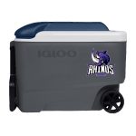 Custom 40 Qt. Igloo® Maxcold Roller Cooler (Carbonite/Aegean Sea) with Company Logo - Personalized Bulk Corporate Gift - 1