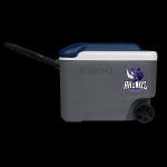 Custom 40 Qt. Igloo® Maxcold Roller Cooler (Carbonite/Aegean Sea) with Company Logo - Personalized Bulk Corporate Gift