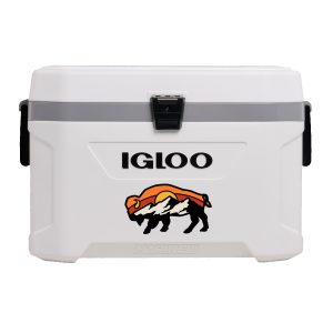 Custom 54 Qt. Igloo® Latitude Marine Ultra Cooler (White/Moonscape Gray) with Company Logo - Personalized Bulk Corporate Gift