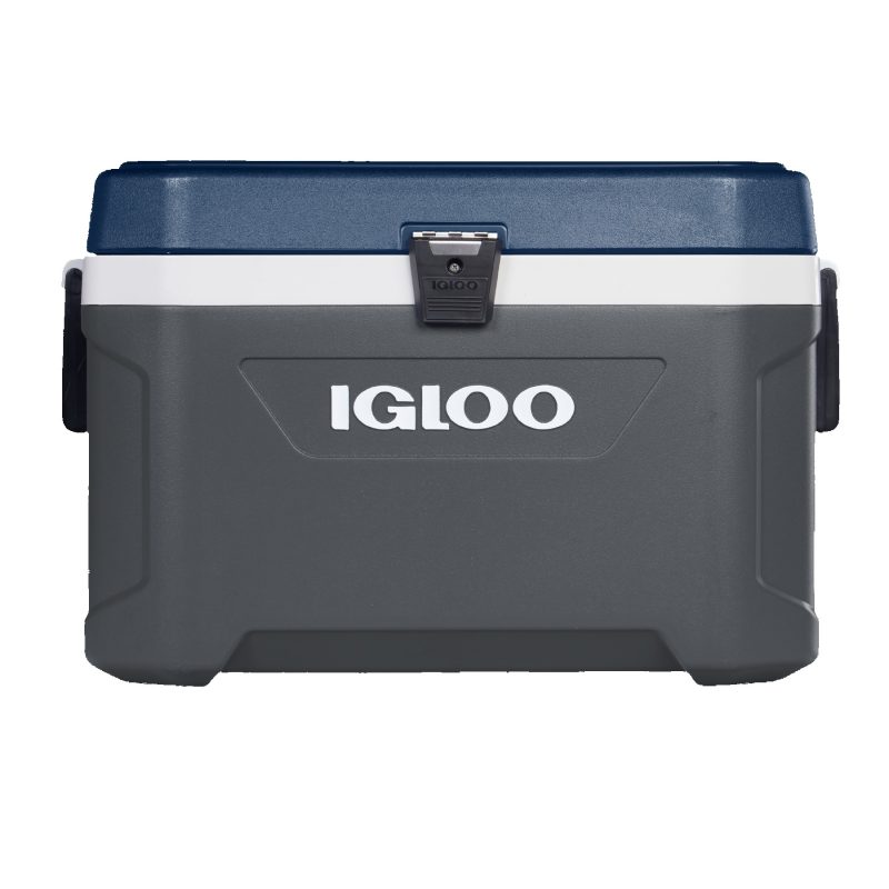 Custom 54 Qt. Igloo® Maxcold Latitude Cooler (Carbonite/Aegean Sea) with Company Logo - Personalized Bulk Corporate Gift - 1