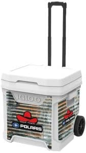 Custom 60 QT. Igloo® Ice Cube Roller Cooler (White) with Company Logo - Personalized Bulk Corporate Gift