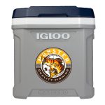 Custom 62 Qt. Igloo® Maxcold Latitude Roller Cooler (Carbonite/Aegean Sea) with Company Logo - Personalized Bulk Corporate Gift - 1