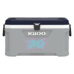 Custom 70 Qt. Igloo® Maxcold Latitude Cooler (Carbonite Gray/Aegean Sea) with Company Logo - Personalized Bulk Corporate Gift - 1