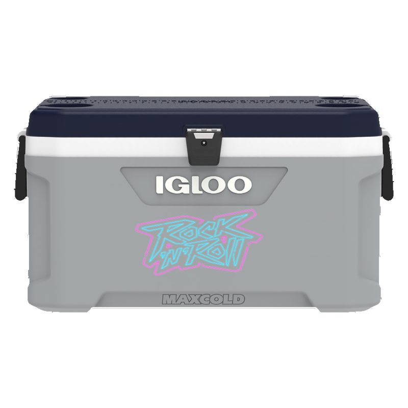 Custom 70 Qt. Igloo® Maxcold Latitude Cooler (Carbonite Gray/Aegean Sea) with Company Logo - Personalized Bulk Corporate Gift - 1