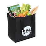 Custom Arlo Recycled rPET Insulated Grocery Shopper - Black with Company Logo - Personalized Bulk Corporate Gift - 3
