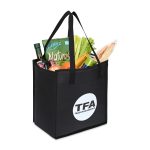 Custom Arlo Recycled rPET Insulated Grocery Shopper - Black with Company Logo - Personalized Bulk Corporate Gift - 4
