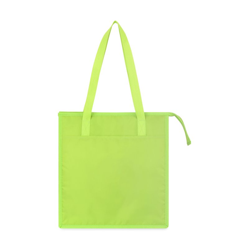 Custom Arlo Recycled rPET Insulated Grocery Shopper - Lime Green with Company Logo - Personalized Bulk Corporate Gift - 1