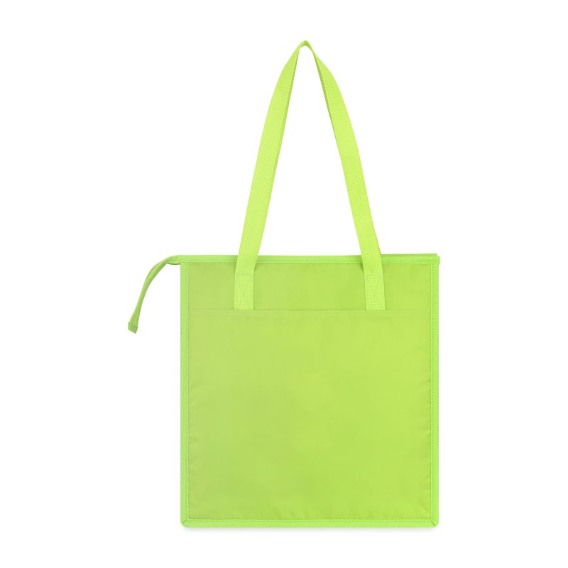 Custom Arlo Recycled rPET Insulated Grocery Shopper - Lime Green with Company Logo - Personalized Bulk Corporate Gift - 3
