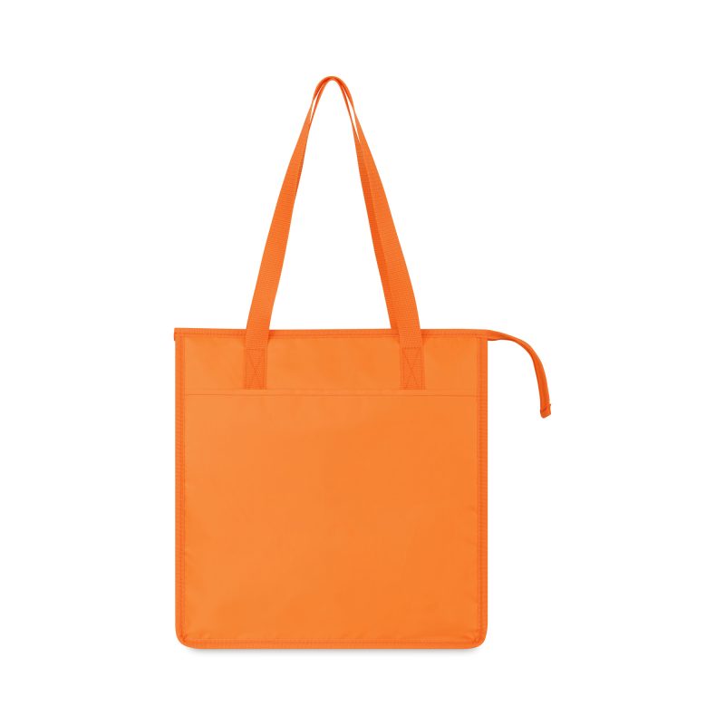 Custom Arlo Recycled rPET Insulated Grocery Shopper - Orange with Company Logo - Personalized Bulk Corporate Gift - 1