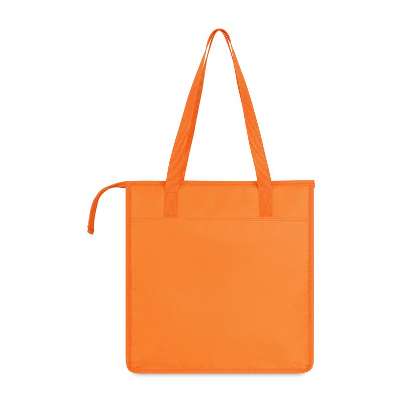 Custom Arlo Recycled rPET Insulated Grocery Shopper - Orange with Company Logo - Personalized Bulk Corporate Gift - 2