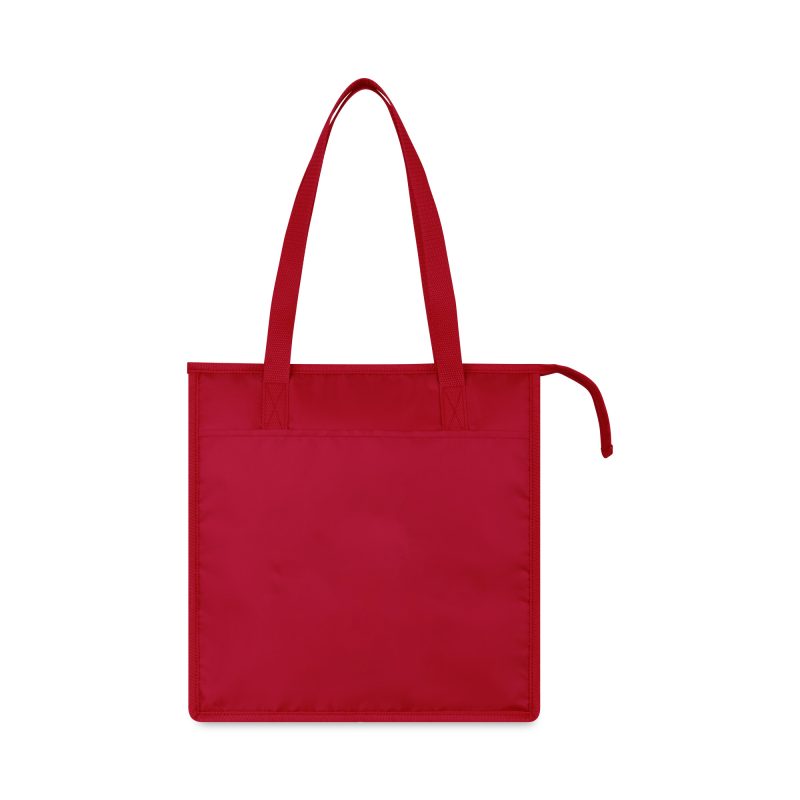 Custom Arlo Recycled rPET Insulated Grocery Shopper - Red with Company Logo - Personalized Bulk Corporate Gift - 1