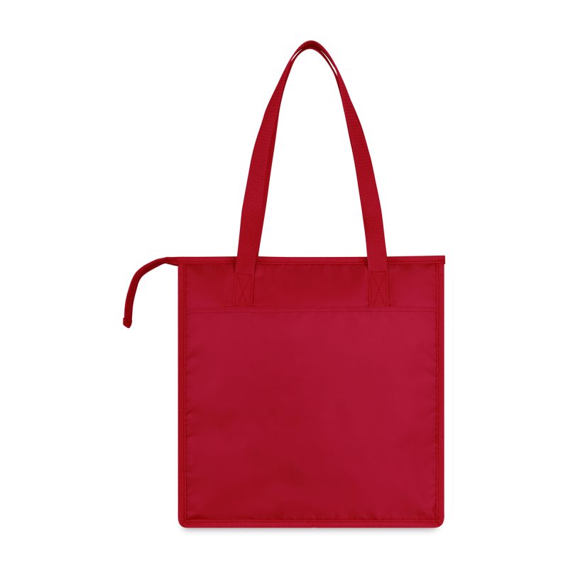 Custom Arlo Recycled rPET Insulated Grocery Shopper - Red with Company Logo - Personalized Bulk Corporate Gift - 2
