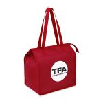 Custom Arlo Recycled rPET Insulated Grocery Shopper - Red with Company Logo - Personalized Bulk Corporate Gift - 3