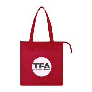 Custom Arlo Recycled rPET Insulated Grocery Shopper - Red with Company Logo - Personalized Bulk Corporate Gift
