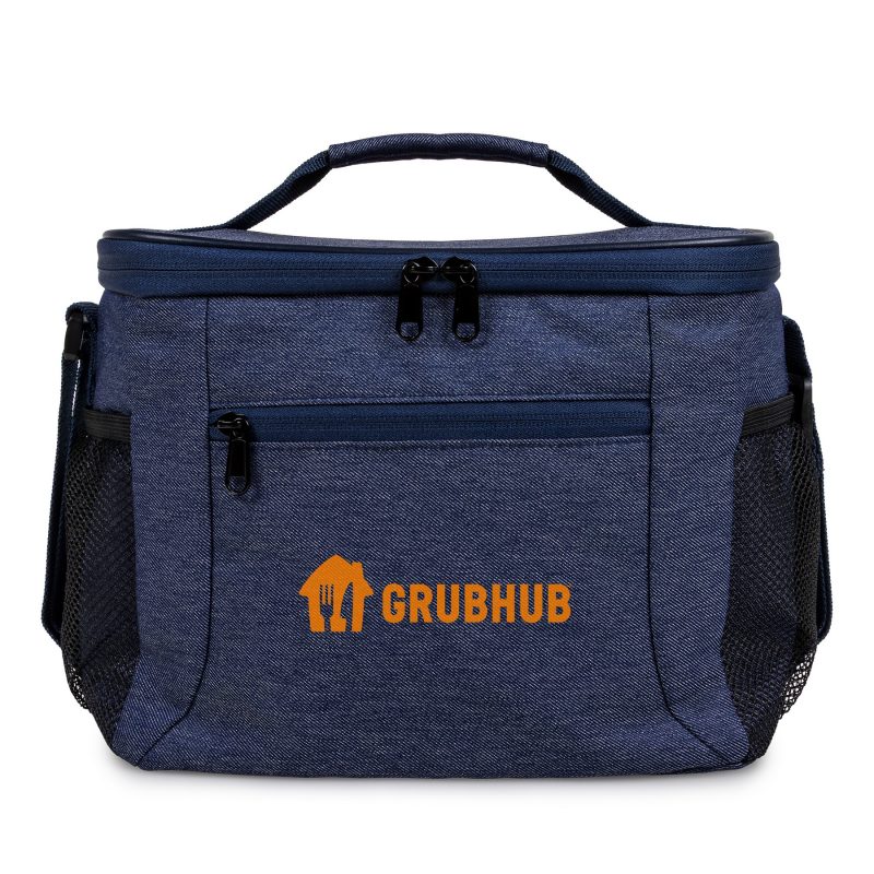 Custom DenimChill Cooler Bag 8-Can with Company Logo - Personalized Bulk Corporate Gift