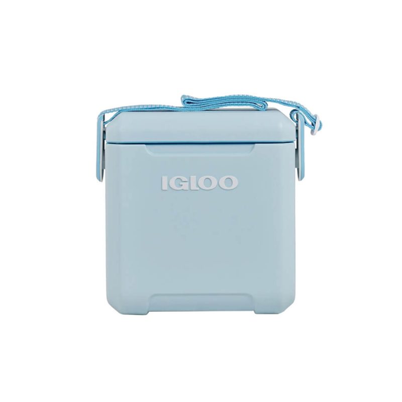 Custom Igloo Tag Along Too Cooler - Powder Blue with Company Logo - Personalized Bulk Corporate Gift
