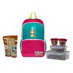 Custom Igloo® Retro Backpack Cooler Bag (Dark Jade and Magenta/Livewire Yellow) with Company Logo - Personalized Bulk Corporate Gift - 2