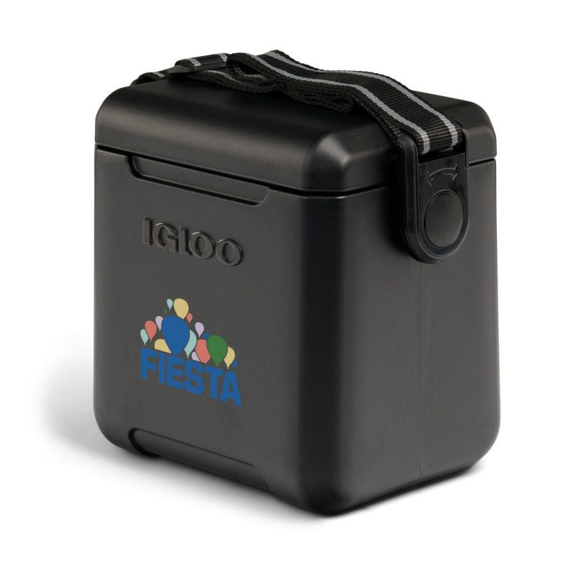Custom Igloo® Tag Along Too Cooler - Black with Company Logo - Personalized Bulk Corporate Gift - 4