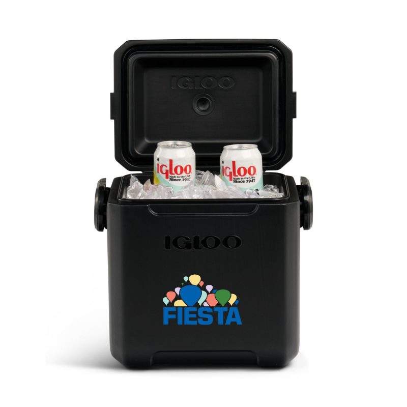 Custom Igloo® Tag Along Too Cooler - Black with Company Logo - Personalized Bulk Corporate Gift - 8