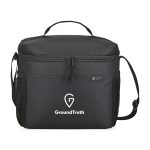 Custom Renew Recycled rPET Box Cooler - Black with Company Logo - Personalized Bulk Corporate Gift