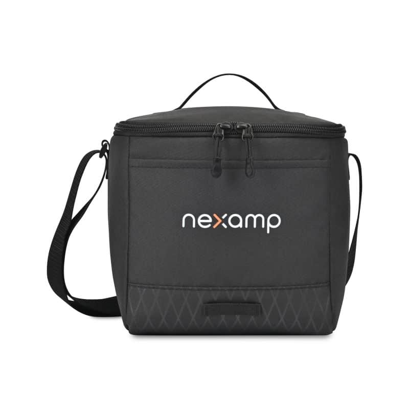 Custom Apex Recycled rPET Box Cooler - Black with Company Logo - Personalized Bulk Corporate Gift
