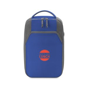 Custom Aspen Lunch Bag Cooler - Royal Blue with Company Logo - Personalized Bulk Corporate Gift