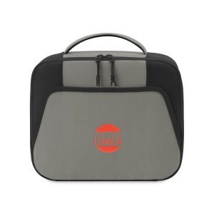 Custom Aspen Lunch Box Cooler - Black with Company Logo - Personalized Bulk Corporate Gift