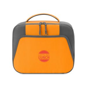 Custom Aspen Lunch Box Cooler - Orange with Company Logo - Personalized Bulk Corporate Gift