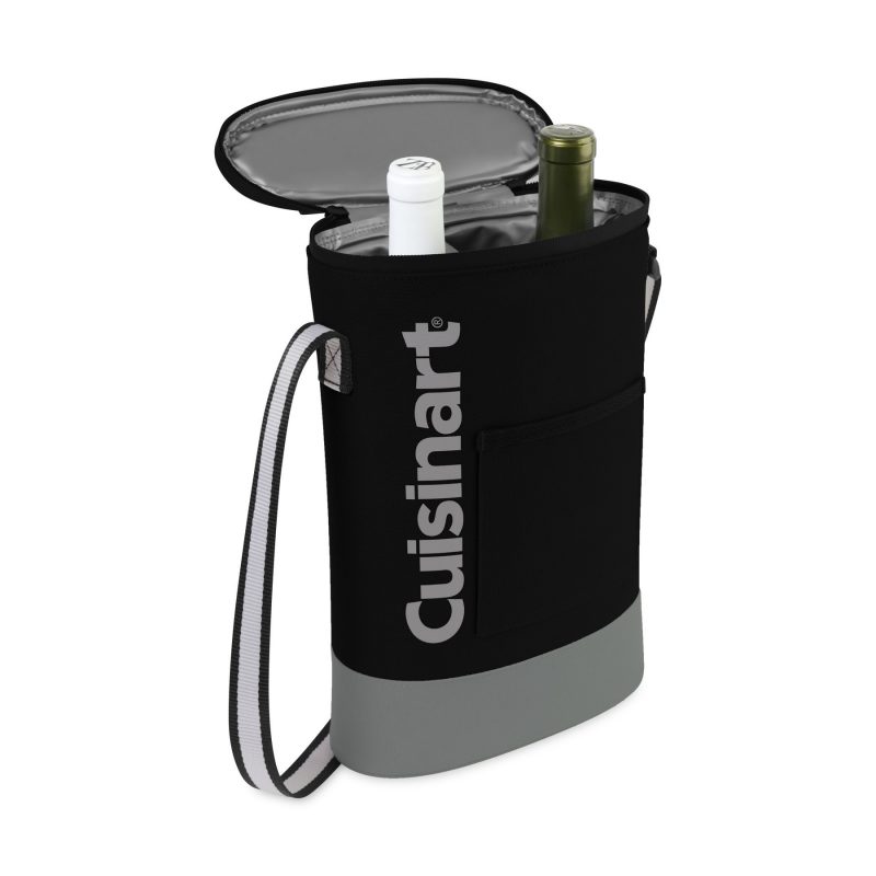 Custom Cuisinart Outdoors Bottle Cooler Tote - Black with Company Logo - Personalized Bulk Corporate Gift - 3