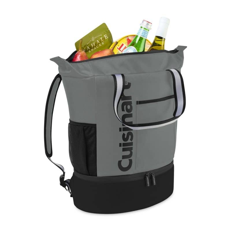Custom Cuisinart Outdoors Expandable Backpack Cooler - Medium Grey with Company Logo - Personalized Bulk Corporate Gift - 3