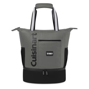 Custom Cuisinart Outdoors Expandable Backpack Cooler - Medium Grey with Company Logo - Personalized Bulk Corporate Gift