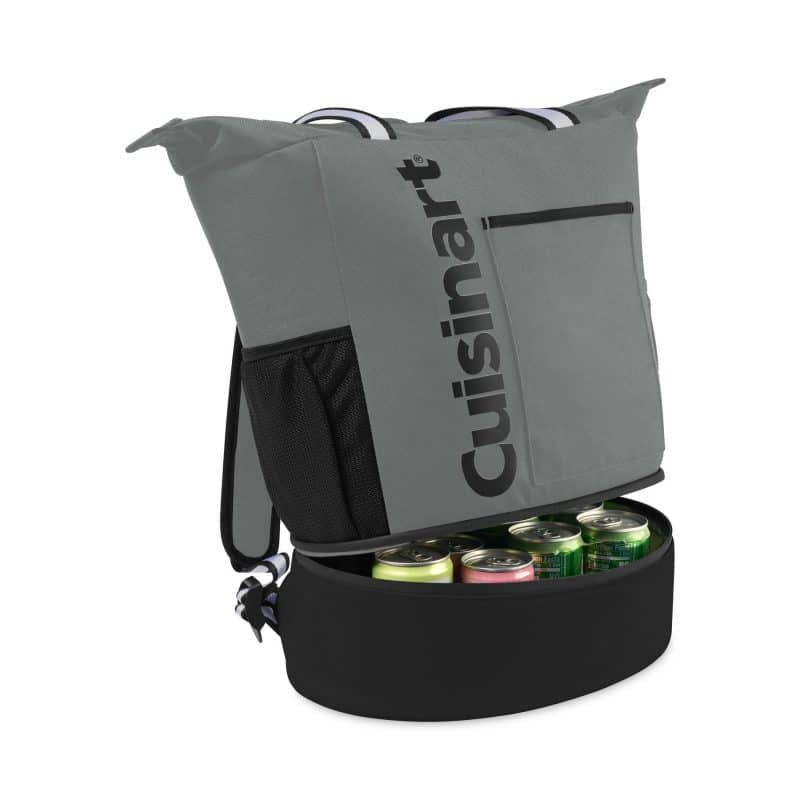 Custom Cuisinart Outdoors Expandable Backpack Cooler - Medium Grey with Company Logo - Personalized Bulk Corporate Gift - 4