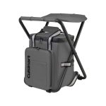 Custom Cuisinart Outdoors Folding Chair Backpack Cooler - Medium Grey with Company Logo - Personalized Bulk Corporate Gift - 1