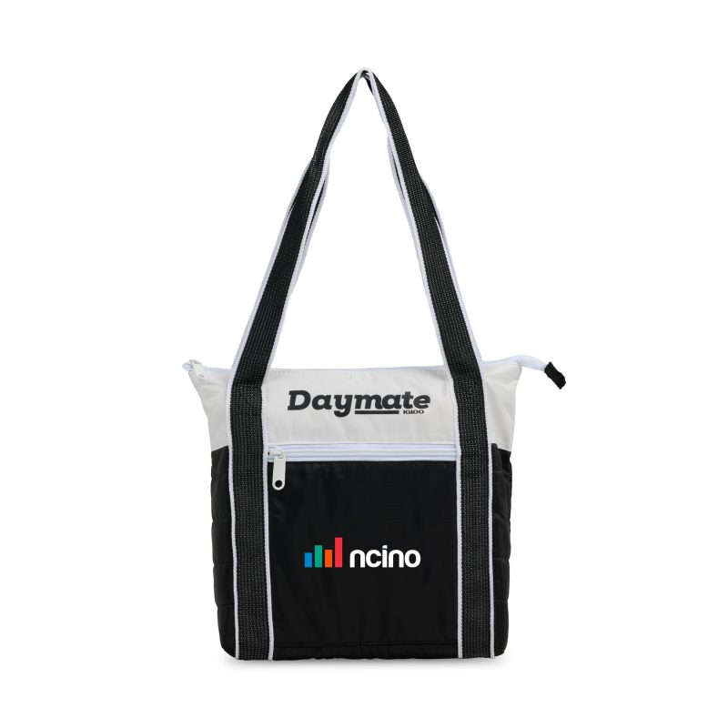 Custom Igloo Daymate Soft Cooler 10 Can - White-Black with Company Logo - Personalized Bulk Corporate Gift